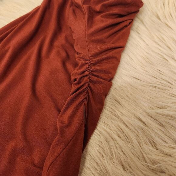 Free People Hayley Midi Dress in Russet Acorn‎ Burnt Orange NWOT - Picture 6 of 9